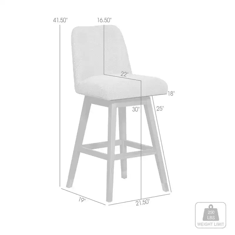 Armen Living 40" Amalie Swivel Barstool Gray