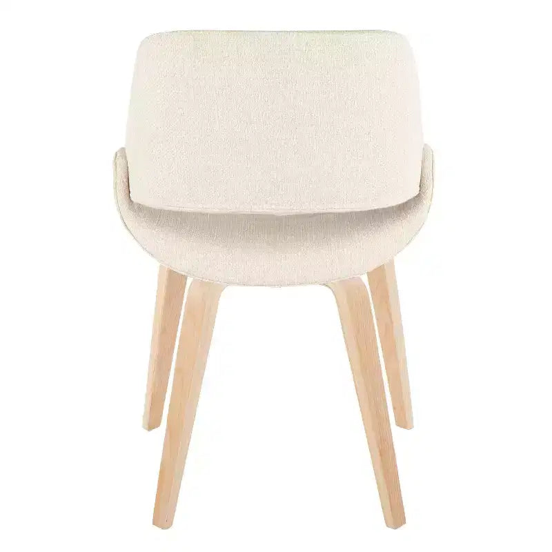LumiSource Set of 2 Fabrico Dining Chairs Natural/Cream : Upholstered, Wood Frame, Foam Filled, Contemporary Style