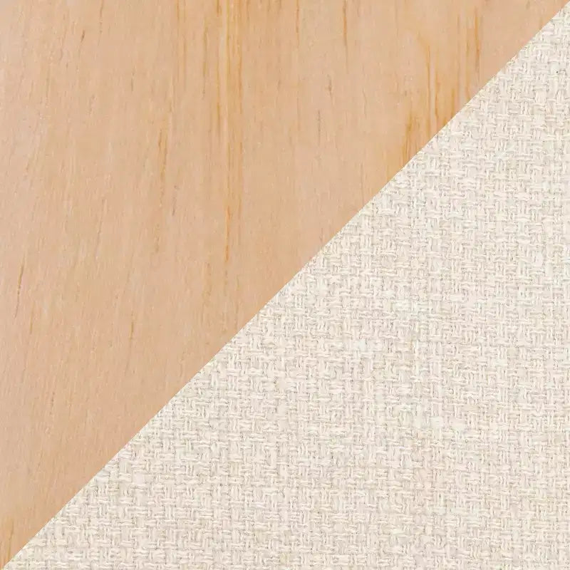 LumiSource Set of 2 Fabrico Dining Chairs Natural/Cream : Upholstered, Wood Frame, Foam Filled, Contemporary Style