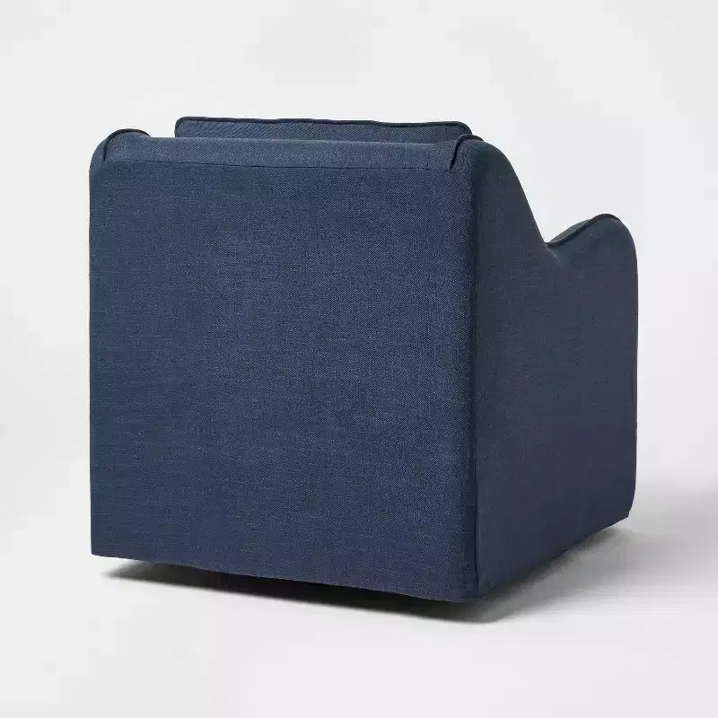 Slipcover style upholstered swivel accent chair Blue - Threshold™ designed with Studio McGee