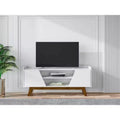 Marcus Mid-Century Modern 4 Shelf TV Stand for TVs up to 55": Storage, Cable Management - Manhattan Comfort