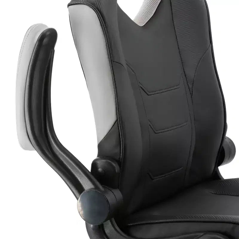 Elama High Back Adjustable Faux Leather Office Chair in Black and Gray