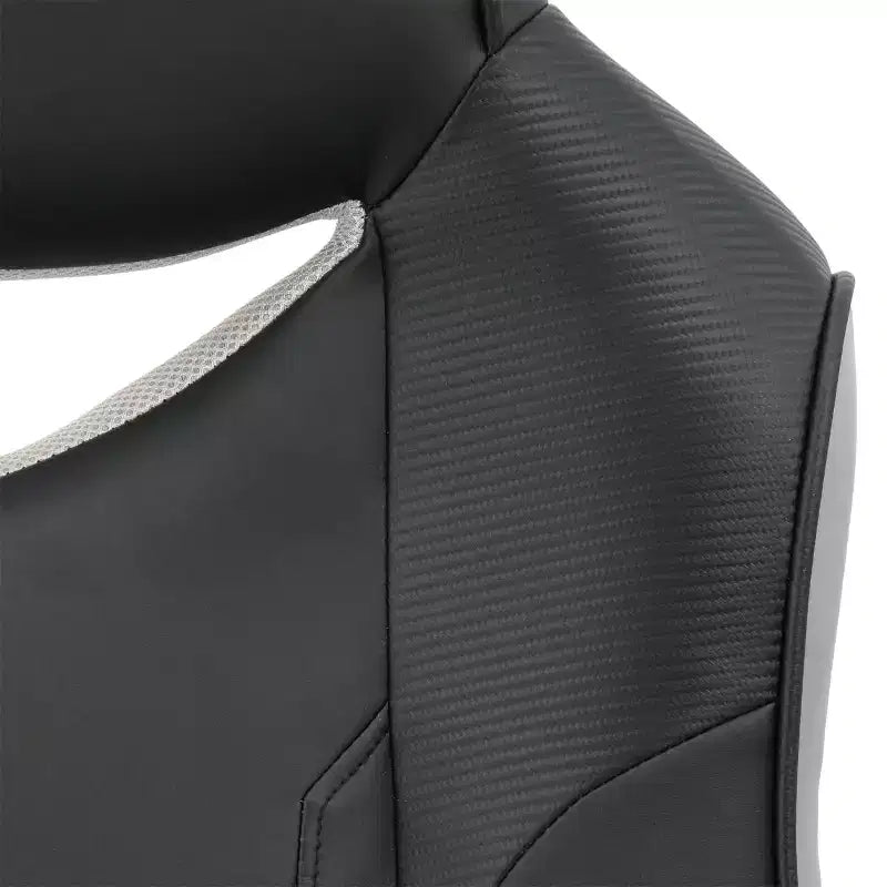Elama High Back Adjustable Faux Leather Office Chair in Black and Gray