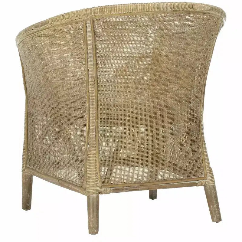 Alexana Rattan Armchair - ACH6502A - White/Grey White Wash - Safavieh