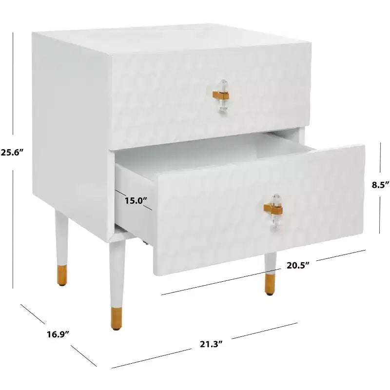 Neptune 2 Drawer Side Table - SFV3570 - Safavieh Couture