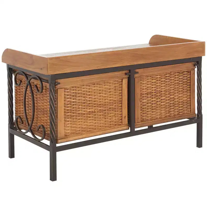 Noah Wooden Storage Bench - AMH6528 - Safavieh Couture