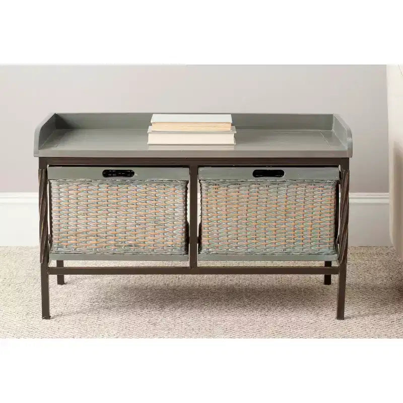Noah Wooden Storage Bench - AMH6528 - Safavieh Couture