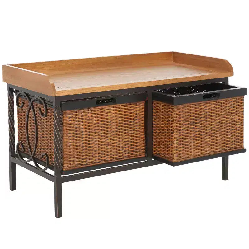 Noah Wooden Storage Bench - AMH6528 - Safavieh Couture