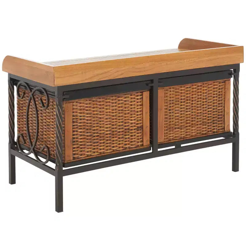 Noah Wooden Storage Bench - AMH6528 - Safavieh Couture