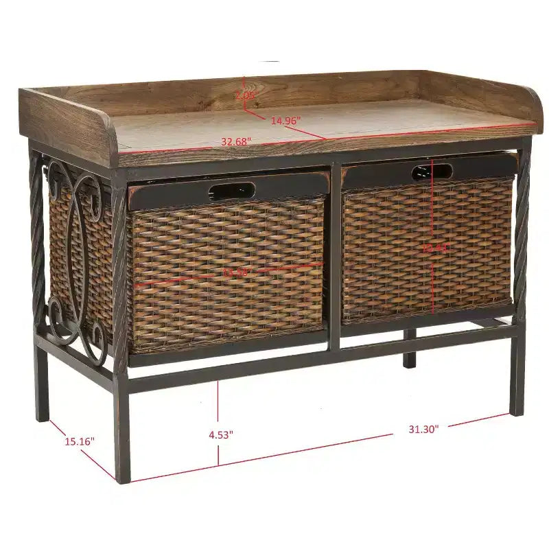 Noah Wooden Storage Bench - AMH6528 - Safavieh Couture
