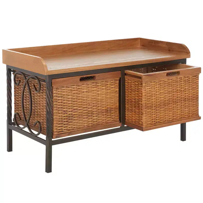 Noah Wooden Storage Bench - AMH6528 - Safavieh Couture