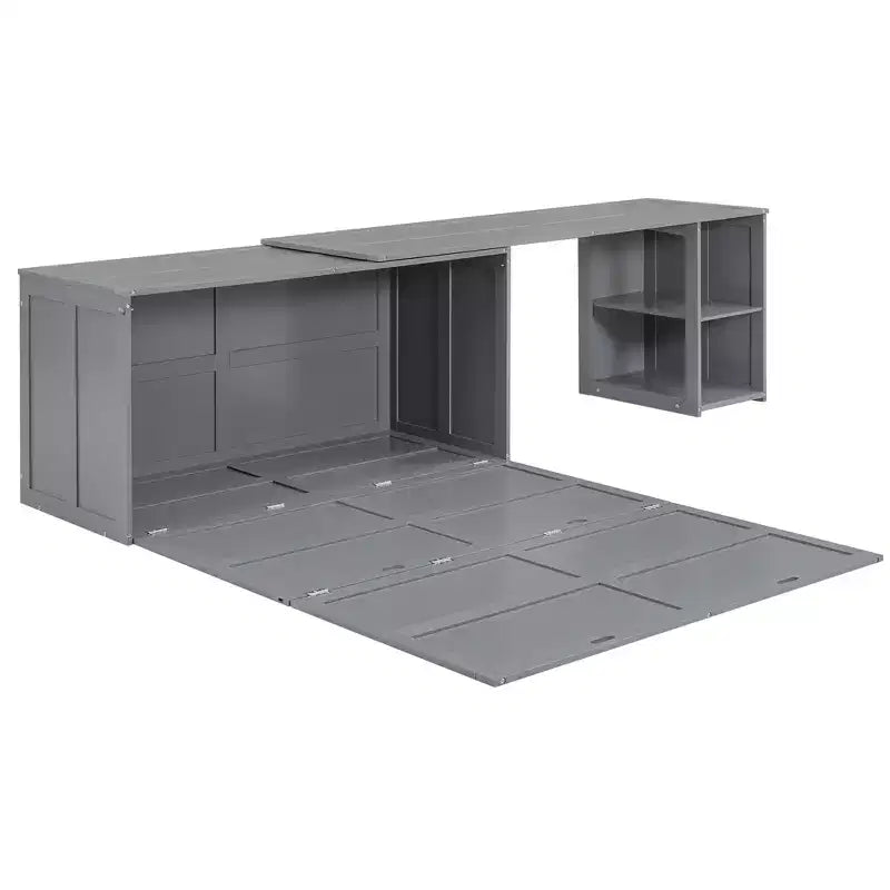 Queen Size Wood Murphy Bed with Rotable Desk-ModernLuxe