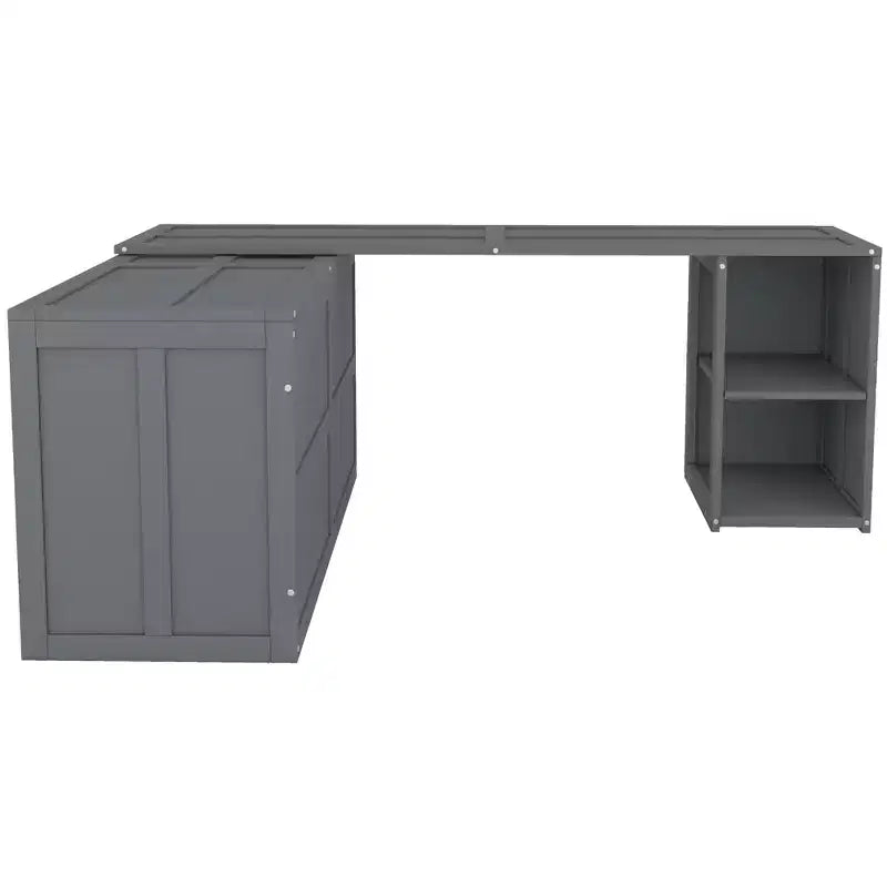 Queen Size Wood Murphy Bed with Rotable Desk-ModernLuxe