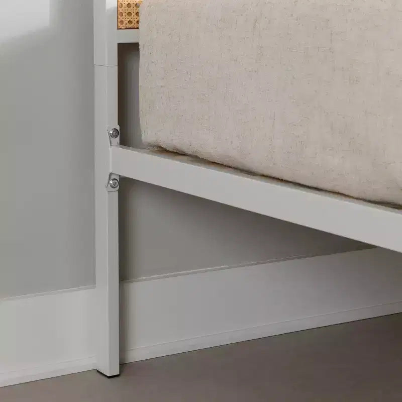 Full Bloom Metal Kids' Platform Bed with Natural Cane - South Shore