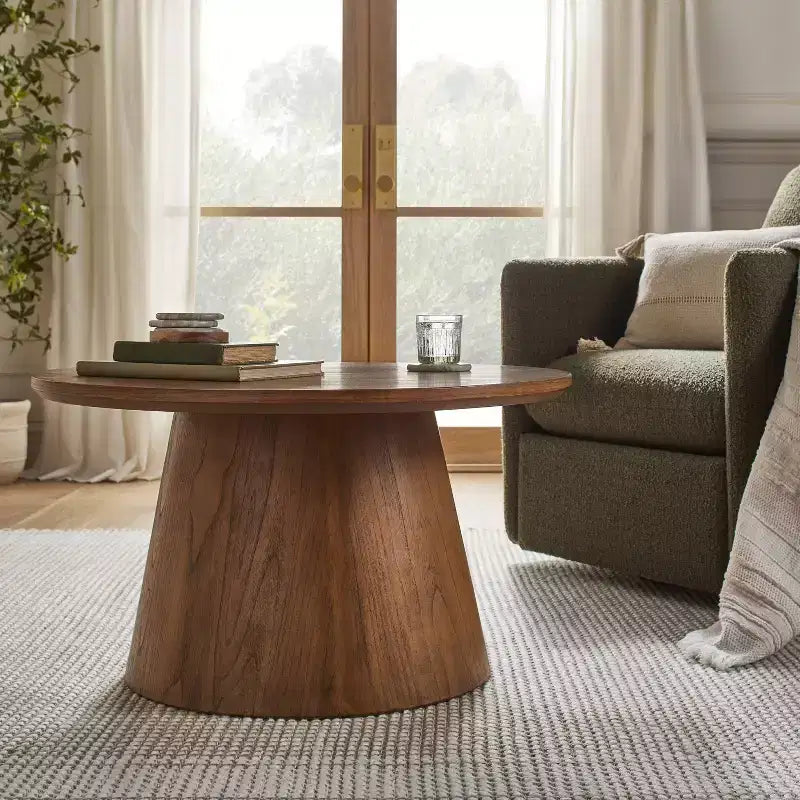 Wooden Round Pedestal Coffee Table - Hearth & Hand with Magnolia