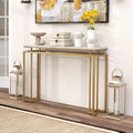 Costway 47 Faux Marble Top Console Table Modern Entryway Table with Anti-toppling Kit