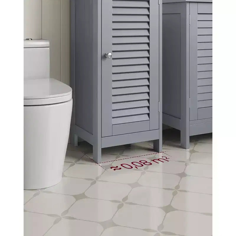 VASAGLE Bathroom Floor Cabinet, Freestanding Bathroom Storage Cabinet with Double Shutter Doors