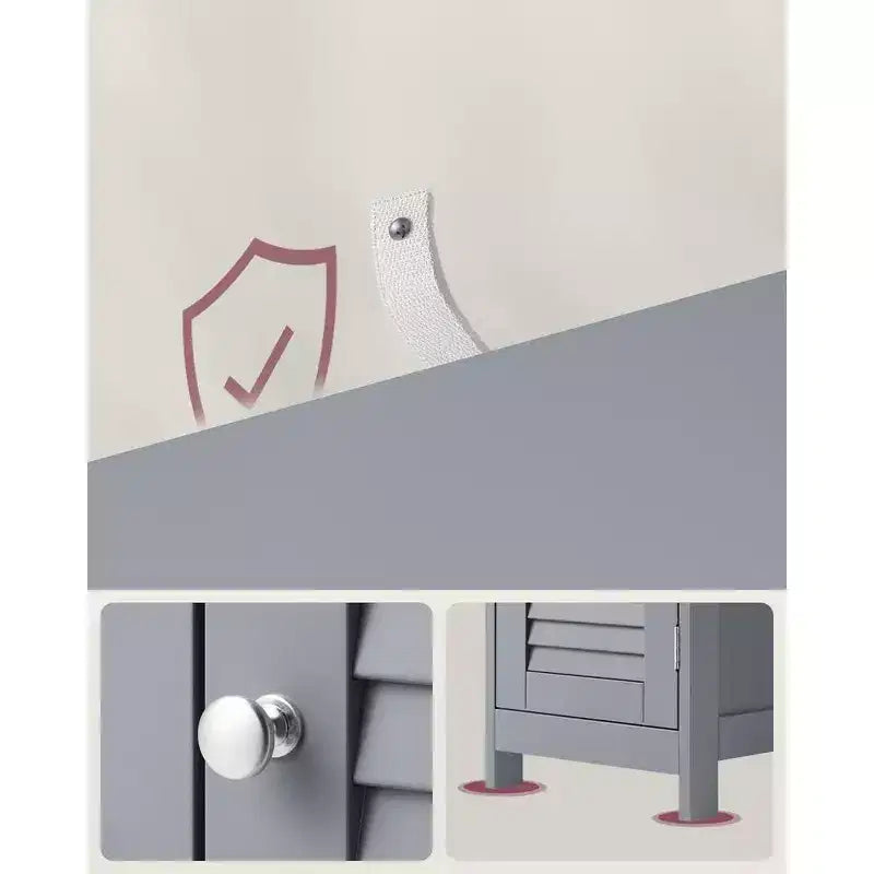 VASAGLE Bathroom Floor Cabinet, Freestanding Bathroom Storage Cabinet with Double Shutter Doors
