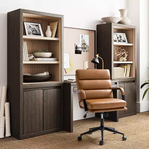 Gregor 360-degree swivel Task Leather Chair with Tilt Lock and Center Tilt for office | Hulala Home