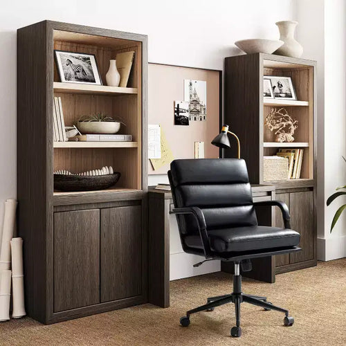 Gregor 360-degree swivel Task Leather Chair with Tilt Lock and Center Tilt for office | Hulala Home