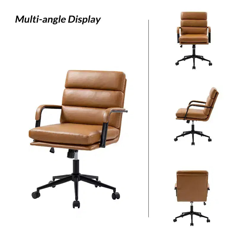 Gregor 360-degree swivel Task Leather Chair with Tilt Lock and Center Tilt for office | Hulala Home