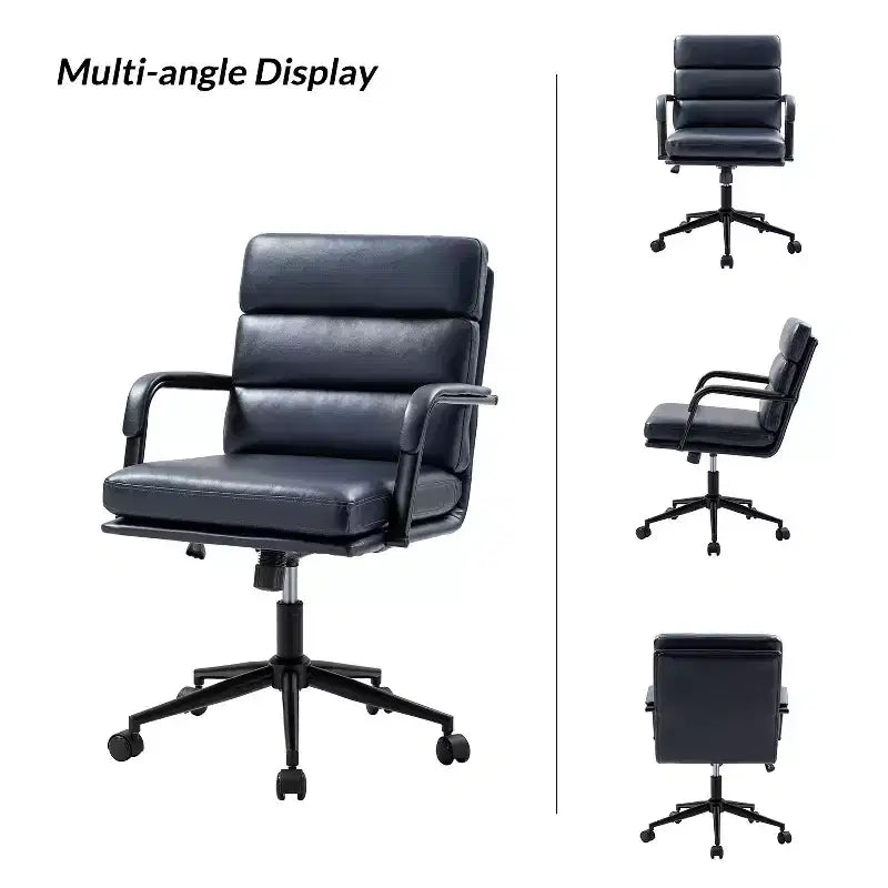 Gregor 360-degree swivel Task Leather Chair with Tilt Lock and Center Tilt for office | Hulala Home
