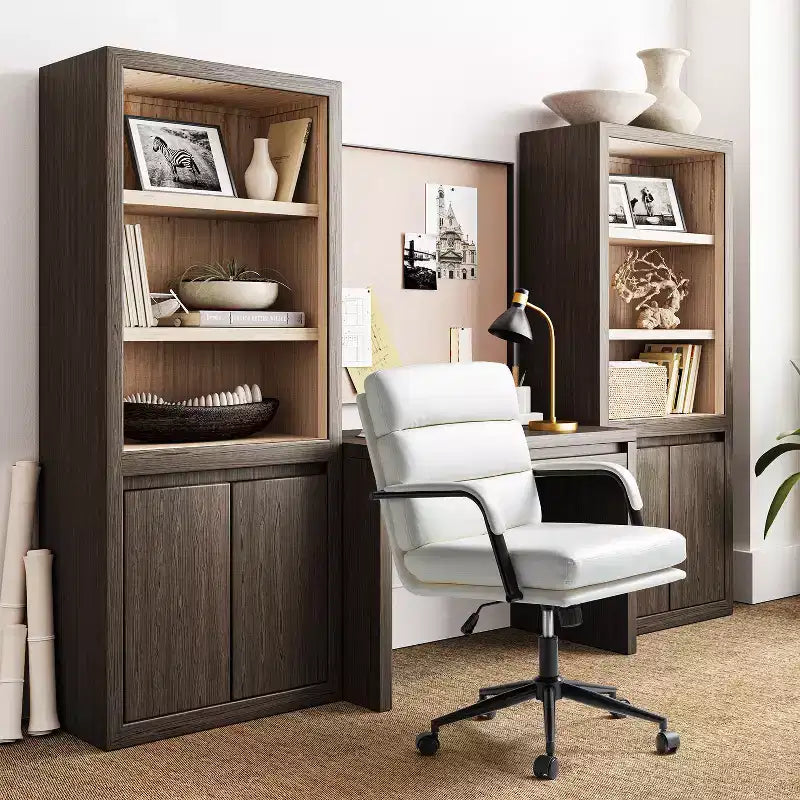 Gregor 360-degree swivel Task Leather Chair with Tilt Lock and Center Tilt for office | Hulala Home