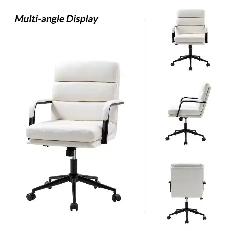 Gregor 360-degree swivel Task Leather Chair with Tilt Lock and Center Tilt for office | Hulala Home