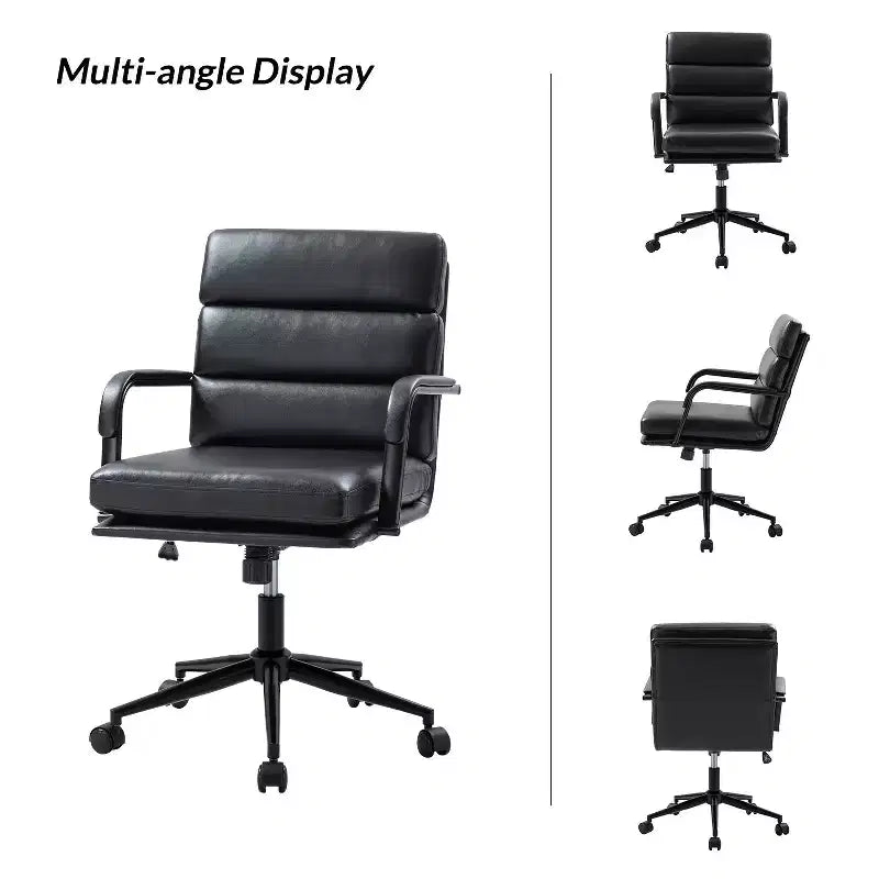 Gregor 360-degree swivel Task Leather Chair with Tilt Lock and Center Tilt for office | Hulala Home