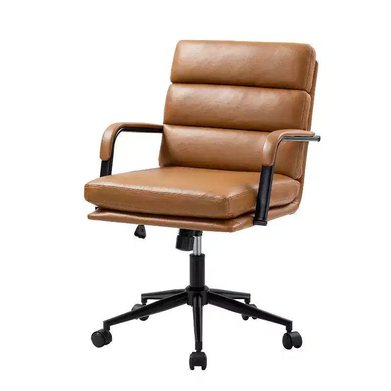 Gregor 360-degree swivel Task Leather Chair with Tilt Lock and Center Tilt for office | Hulala Home