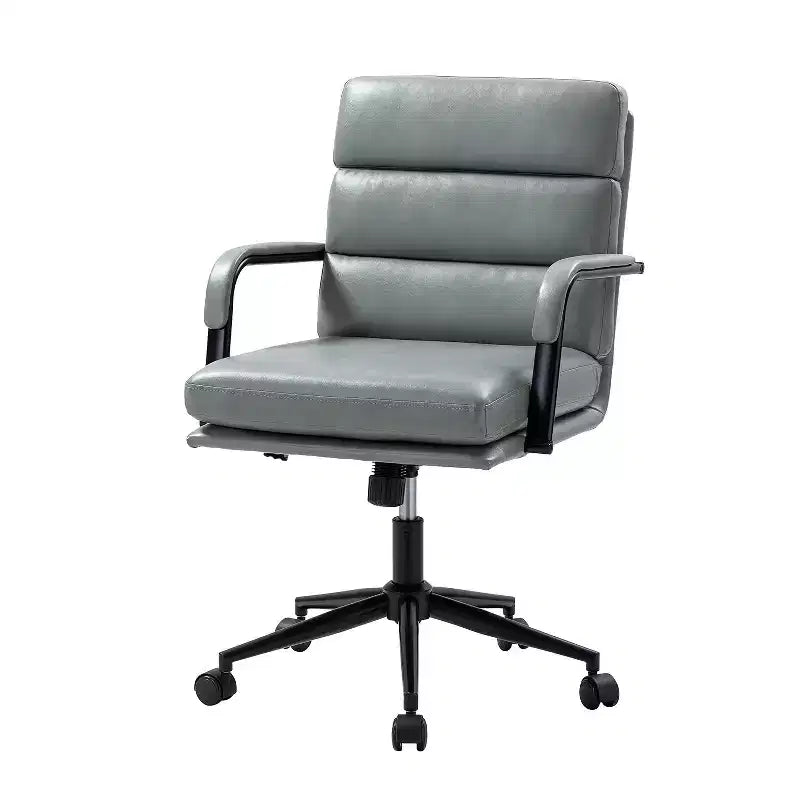 Gregor 360-degree swivel Task Leather Chair with Tilt Lock and Center Tilt for office | Hulala Home