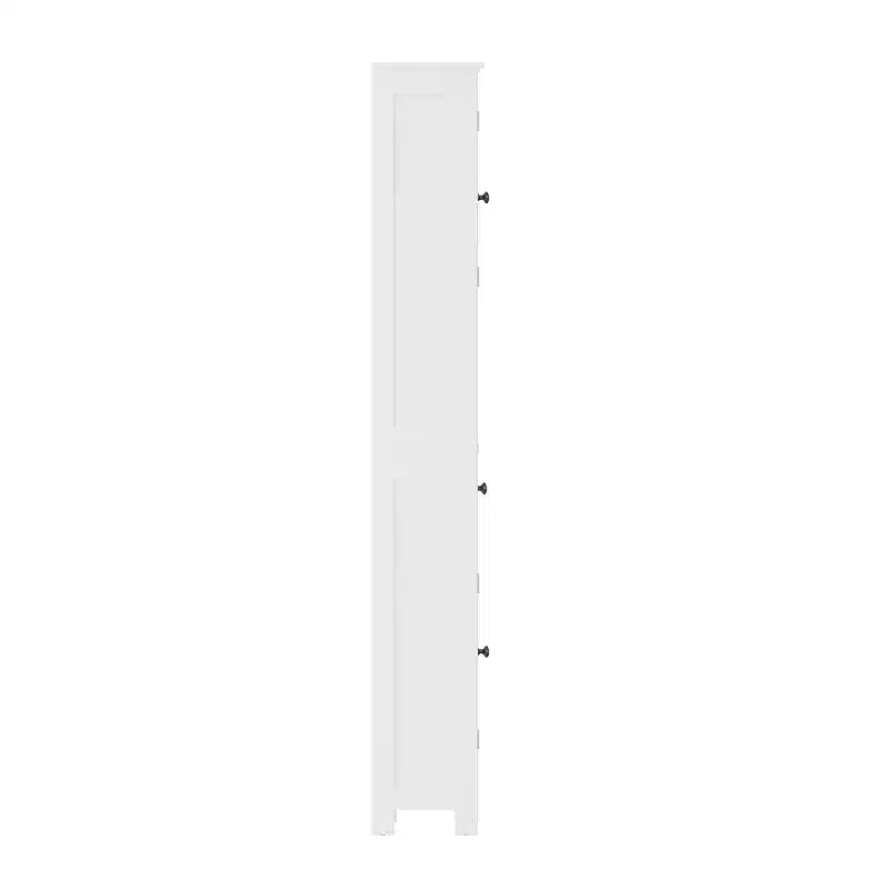Flash Furniture Dune Freestanding Bathroom Linen Tower Storage Cabinet with Magnetic Close Doors, Adjustable Shelves, Open Display Shelf, and Drawer