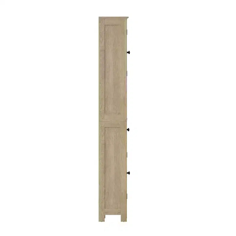 Flash Furniture Dune Freestanding Bathroom Linen Tower Storage Cabinet with Magnetic Close Doors, Adjustable Shelves, Open Display Shelf, and Drawer