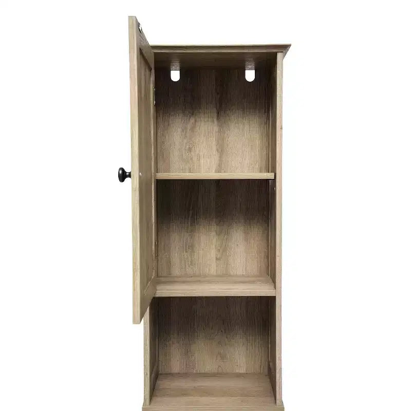 Flash Furniture Dune Freestanding Bathroom Linen Tower Storage Cabinet with Magnetic Close Doors, Adjustable Shelves, Open Display Shelf, and Drawer