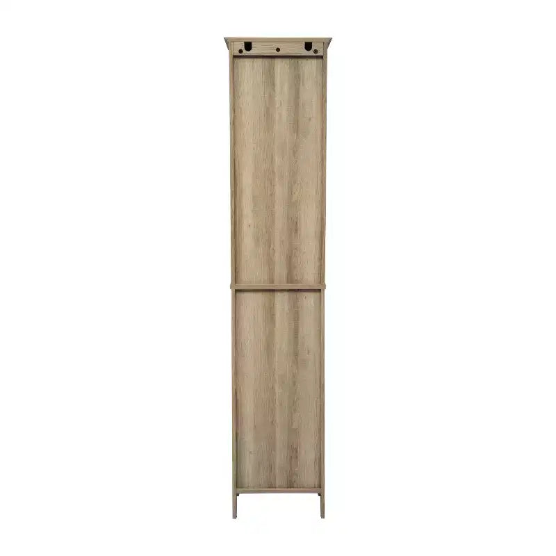 Flash Furniture Dune Freestanding Bathroom Linen Tower Storage Cabinet with Magnetic Close Doors, Adjustable Shelves, Open Display Shelf, and Drawer