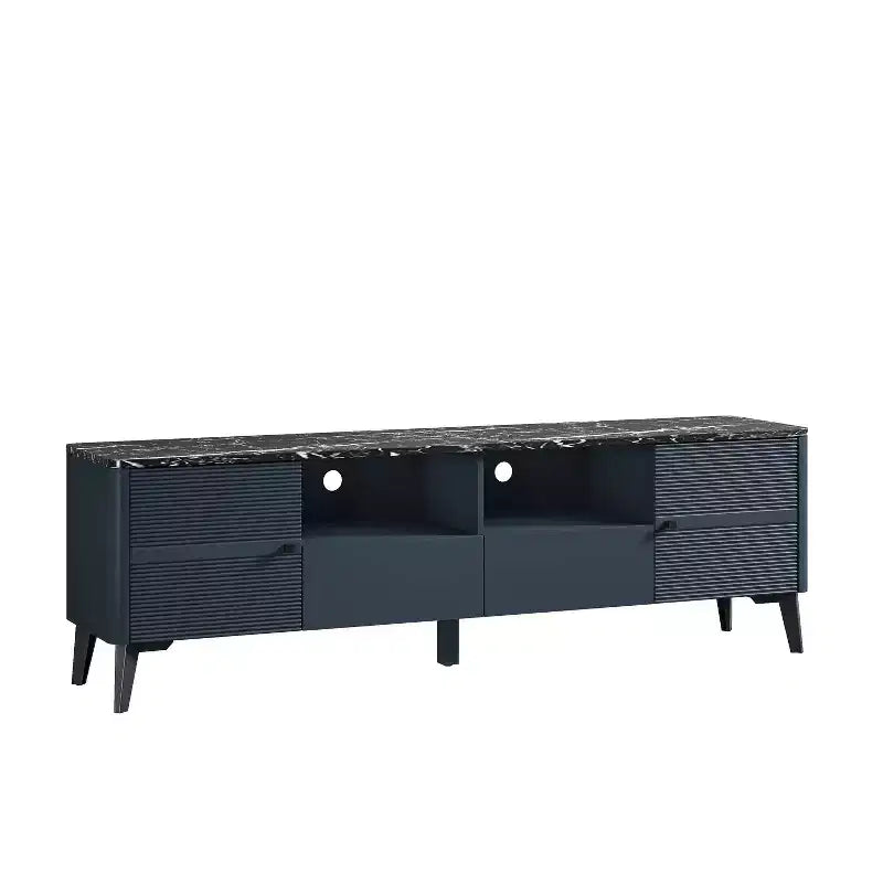 70" Modern Storage TV Stand Cabinet Features Premium Faux Marble Countertop TVs up 75" - Festivo