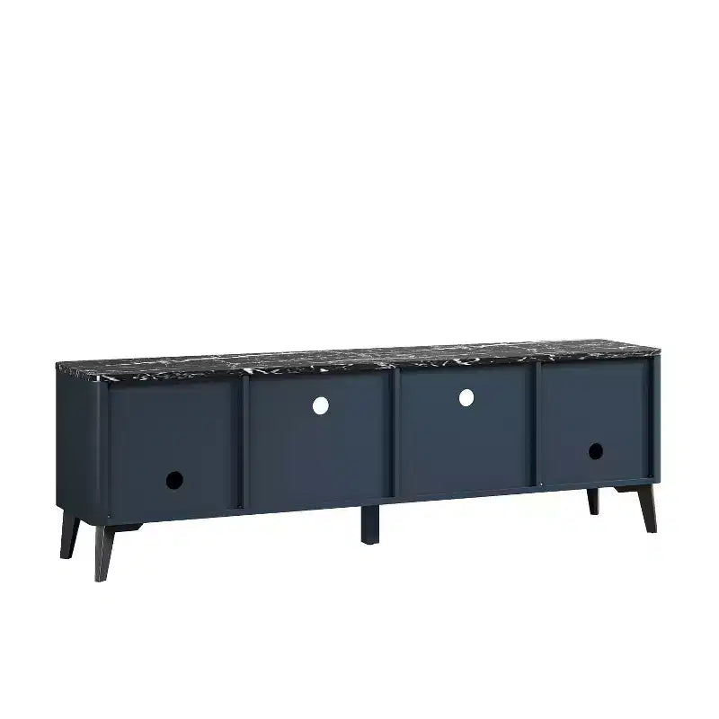 70" Modern Storage TV Stand Cabinet Features Premium Faux Marble Countertop TVs up 75" - Festivo