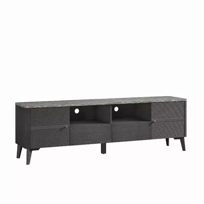 70" Modern Storage TV Stand Cabinet Features Premium Faux Marble Countertop TVs up 75" - Festivo