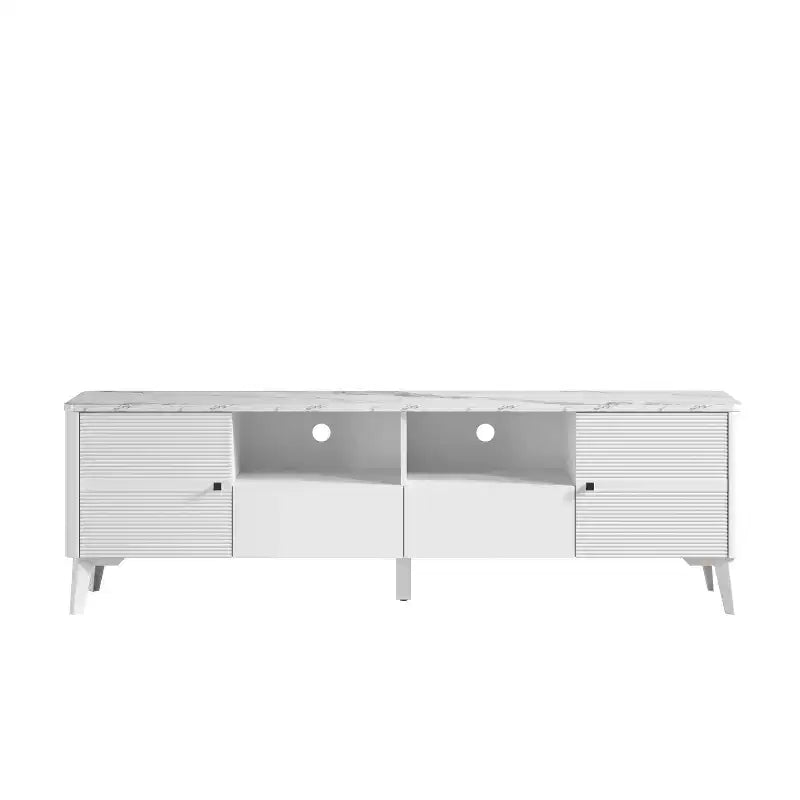 70" Modern Storage TV Stand Cabinet Features Premium Faux Marble Countertop TVs up 75" - Festivo