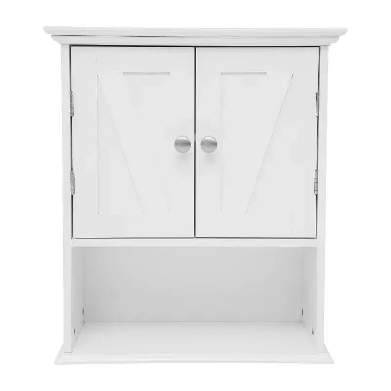Emma and Oliver Wall Mounted Bathroom Medicine Cabinet Organizer with Adjustable In-Cabinet Shelf, Dual Magnetic Closure Doors, Bottom Open Display Shelf