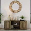 Lavish Home 65-inch TV Stand 2-Door Entertainment Center, Adjustable Media Console Shelves, Cable Management, Farmhouse Style
