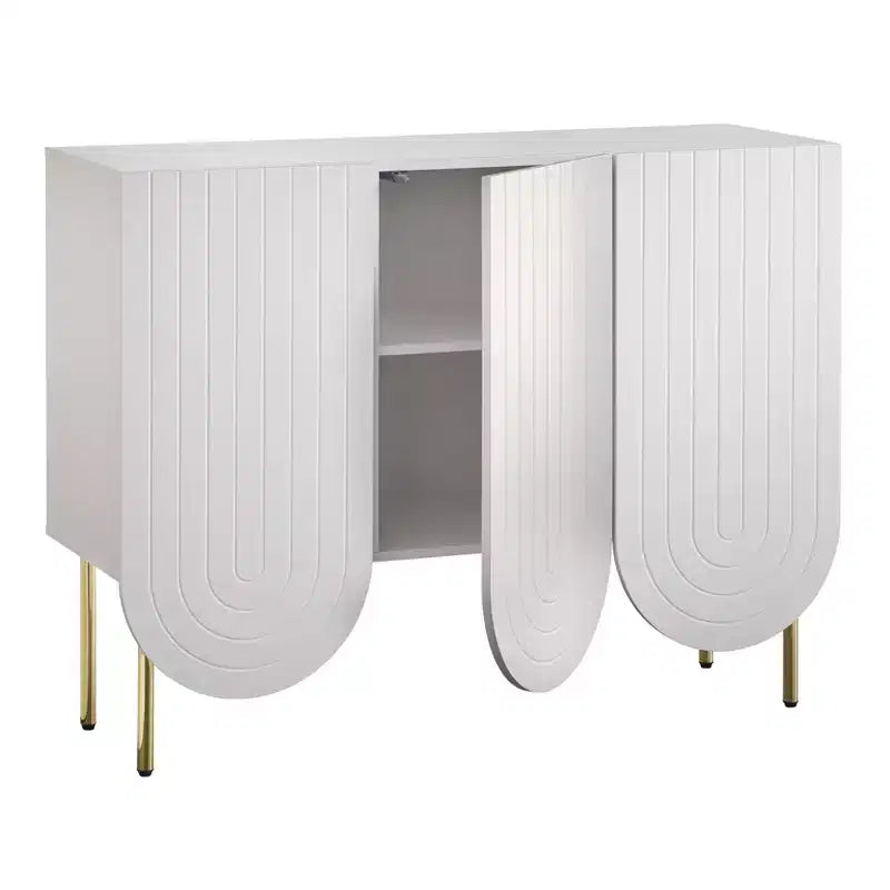 Lifestorey 3 Door Ingrid Mid Century Modern Scalloped Sideboard