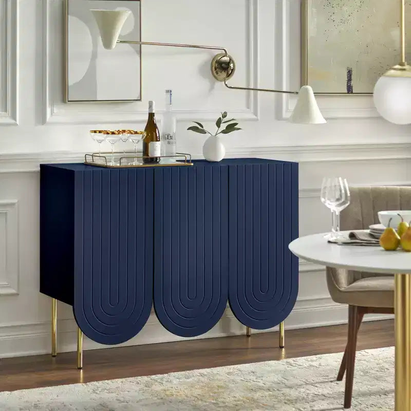 Lifestorey 3 Door Ingrid Mid Century Modern Scalloped Sideboard