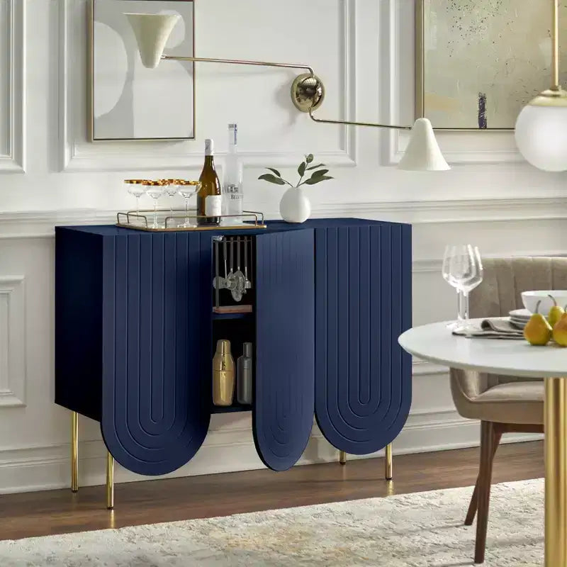 Lifestorey 3 Door Ingrid Mid Century Modern Scalloped Sideboard