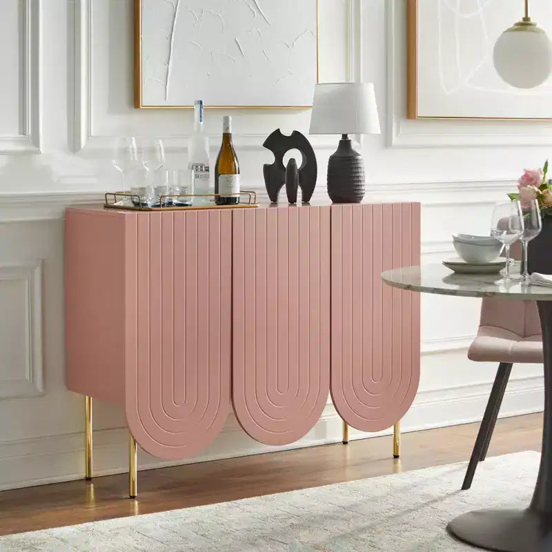 Lifestorey 3 Door Ingrid Mid Century Modern Scalloped Sideboard