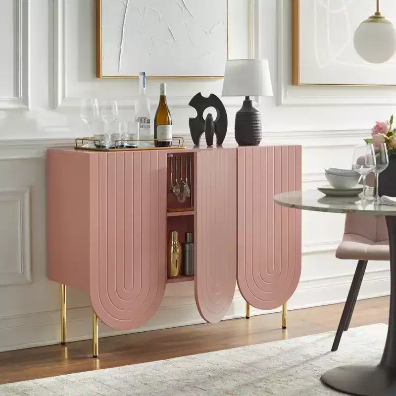Lifestorey 3 Door Ingrid Mid Century Modern Scalloped Sideboard