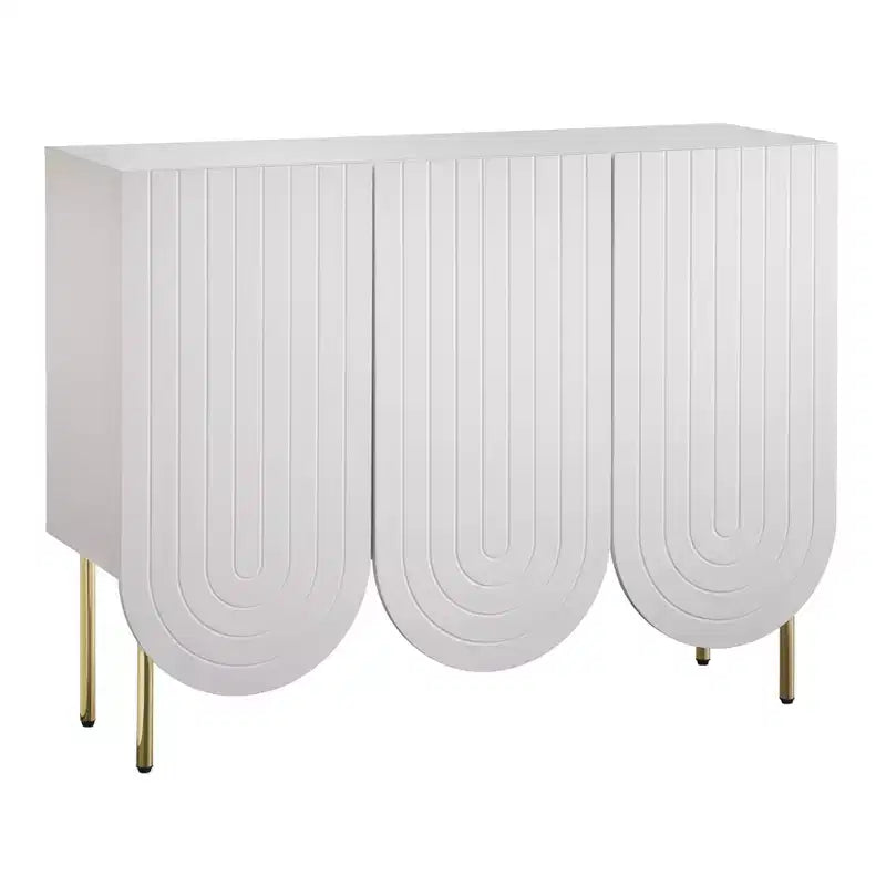 Lifestorey 3 Door Ingrid Mid Century Modern Scalloped Sideboard