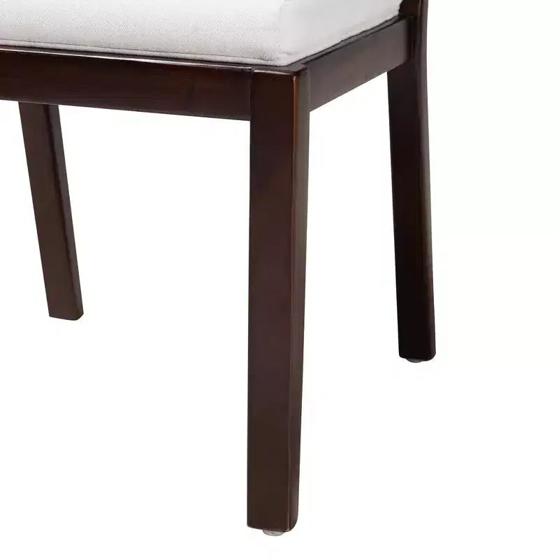bali & pari Joana Modern Bohemian Dark Brown Mahogany Wood and Natural Seagrass Dining Side Chair