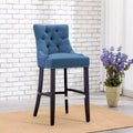 WestinTrends 29 Linen Fabric Tufted Buttons Upholstered Wingback Bar Stool, Tea
