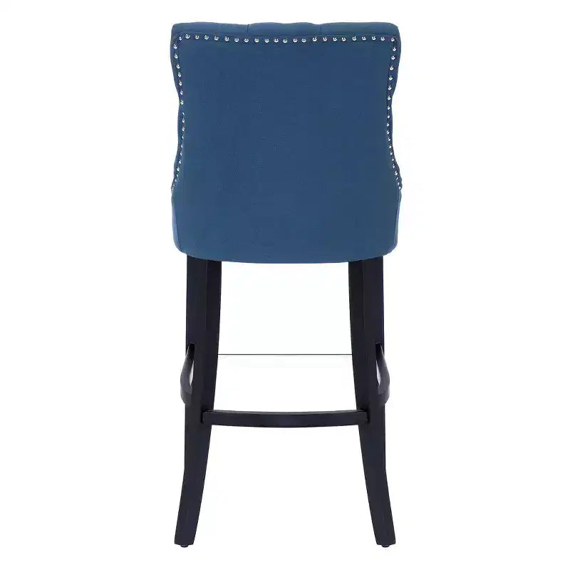 WestinTrends 29 Linen Fabric Tufted Buttons Upholstered Wingback Bar Stool, Tea